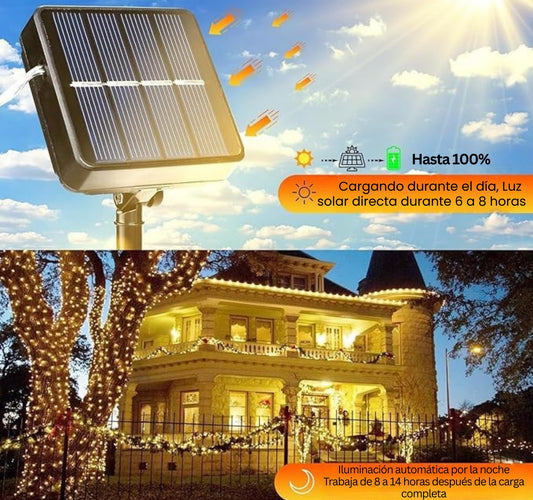 LUCES DE NAVIDAD 20 Mts ™ | "Carga Solar"